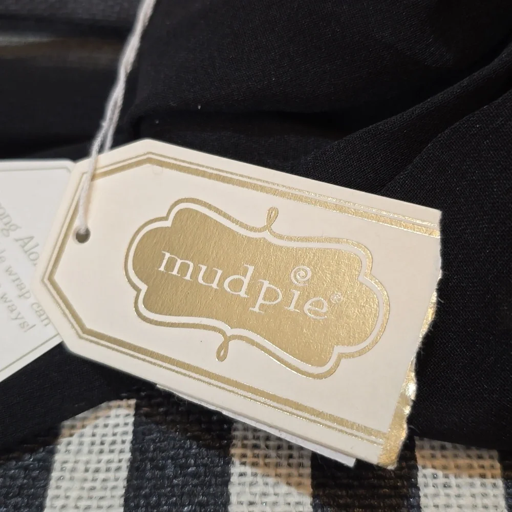 Mud Pie Sarong Along Tote, Black Striped